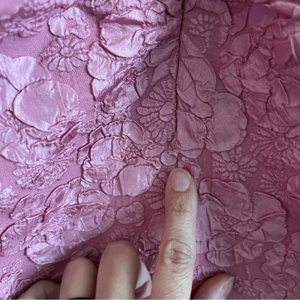 Ganni Pink Jacquard V-Neck‎ Mini Dress Orchid Smoke NWOT EU 34